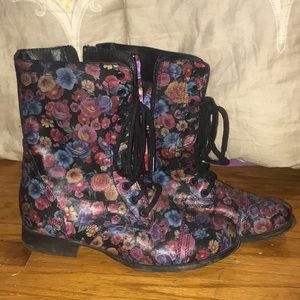 Steve Madden Floral Combat Boots